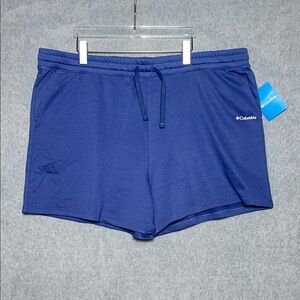 Columbia Blue Woman s Logo II French Terry Shorts NEW Size 2X